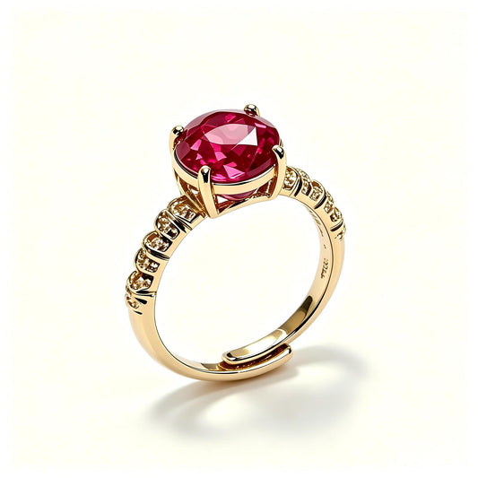 Lab‑Created Purple‑Blue Sapphire Statement Ring, 5 Carat Oval Vintage Women’s Cocktail Ring with Certificate